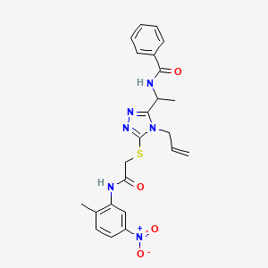 molecular formula C23H24N6O4S B4109456 N-{1-[4-allyl-5-({2-[(2-methyl-5-nitrophenyl)amino]-2-oxoethyl}thio)-4H-1,2,4-triazol-3-yl]ethyl}benzamide 