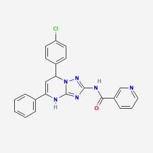 molecular formula C23H17ClN6O B4109465 N-[7-(4-chlorophenyl)-5-phenyl-4,7-dihydro[1,2,4]triazolo[1,5-a]pyrimidin-2-yl]nicotinamide 