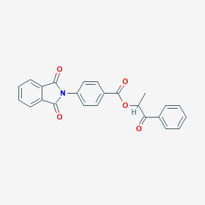 molecular formula C24H17NO5 B410951 1-methyl-2-oxo-2-phenylethyl 4-(1,3-dioxo-1,3-dihydro-2H-isoindol-2-yl)benzoate 