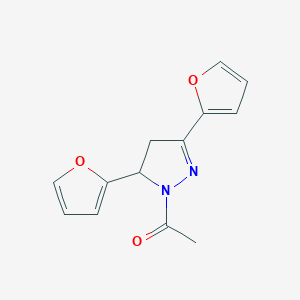 molecular formula C13H12N2O3 B4109536 1-acetyl-3,5-di-2-furyl-4,5-dihydro-1H-pyrazole 