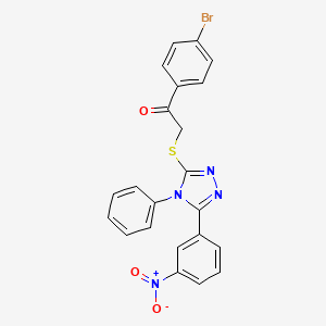 molecular formula C22H15BrN4O3S B4109573 1-(4-bromophenyl)-2-{[5-(3-nitrophenyl)-4-phenyl-4H-1,2,4-triazol-3-yl]thio}ethanone 