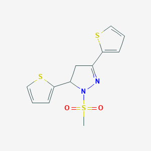 molecular formula C12H12N2O2S3 B4109583 1-(methylsulfonyl)-3,5-di-2-thienyl-4,5-dihydro-1H-pyrazole 