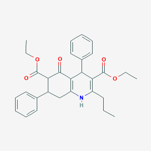 molecular formula C30H33NO5 B4109589 diethyl 5-oxo-4,7-diphenyl-2-propyl-1,4,5,6,7,8-hexahydro-3,6-quinolinedicarboxylate 