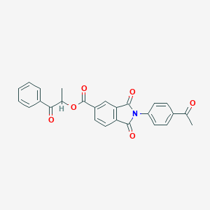 1-oxo-1-phenylpropan-2-yl 2-(4-acetylphenyl)-1,3-dioxo-2,3-dihydro-1H-isoindole-5-carboxylate