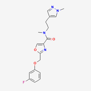 molecular formula C18H19FN4O3 B4109599 2-[(3-fluorophenoxy)methyl]-N-methyl-N-[2-(1-methyl-1H-pyrazol-4-yl)ethyl]-1,3-oxazole-4-carboxamide 