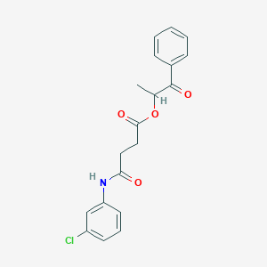 molecular formula C19H18ClNO4 B410960 1-Methyl-2-oxo-2-phenylethyl 4-(3-chloroanilino)-4-oxobutanoate 