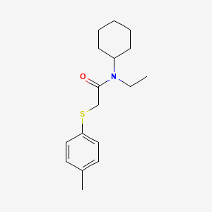 molecular formula C17H25NOS B4109601 N-cyclohexyl-N-ethyl-2-[(4-methylphenyl)thio]acetamide 