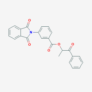 molecular formula C24H17NO5 B410962 1-oxo-1-phenylpropan-2-yl 3-(1,3-dioxo-1,3-dihydro-2H-isoindol-2-yl)benzoate 