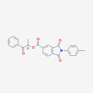 molecular formula C25H19NO5 B410963 1-Methyl-2-oxo-2-phenylethyl 2-(4-methylphenyl)-1,3-dioxo-5-isoindolinecarboxylate 