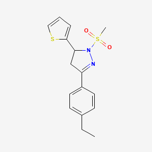 3-(4-ethylphenyl)-1-(methylsulfonyl)-5-(2-thienyl)-4,5-dihydro-1H-pyrazole