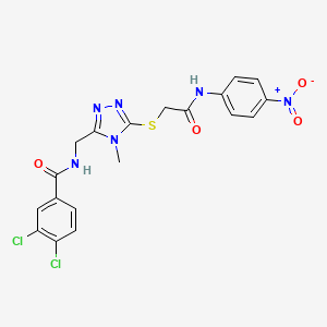molecular formula C19H16Cl2N6O4S B4109648 3,4-dichloro-N-{[4-methyl-5-({2-[(4-nitrophenyl)amino]-2-oxoethyl}thio)-4H-1,2,4-triazol-3-yl]methyl}benzamide 