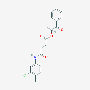 molecular formula C20H20ClNO4 B410965 1-Methyl-2-oxo-2-phenylethyl 4-(3-chloro-4-methylanilino)-4-oxobutanoate 