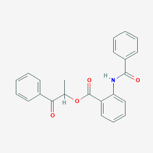 molecular formula C23H19NO4 B410966 1-Methyl-2-oxo-2-phenylethyl 2-(benzoylamino)benzoate 