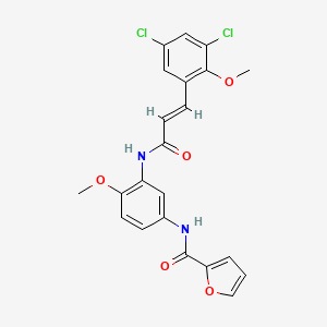 molecular formula C22H18Cl2N2O5 B4109663 N-(3-{[3-(3,5-dichloro-2-methoxyphenyl)acryloyl]amino}-4-methoxyphenyl)-2-furamide 