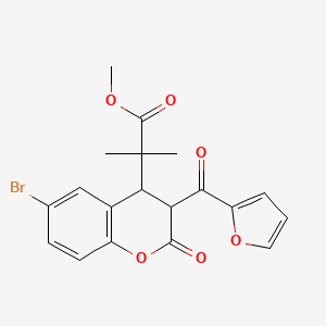 methyl 2-[6-bromo-3-(2-furoyl)-2-oxo-3,4-dihydro-2H-chromen-4-yl]-2-methylpropanoate
