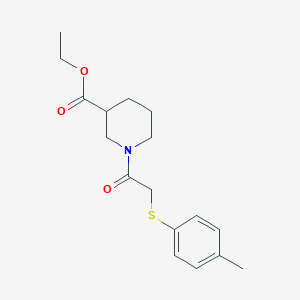molecular formula C17H23NO3S B4109670 ethyl 1-{[(4-methylphenyl)thio]acetyl}-3-piperidinecarboxylate 