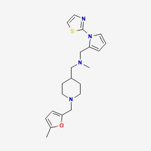 molecular formula C21H28N4OS B4109688 N-methyl-1-{1-[(5-methyl-2-furyl)methyl]-4-piperidinyl}-N-{[1-(1,3-thiazol-2-yl)-1H-pyrrol-2-yl]methyl}methanamine 