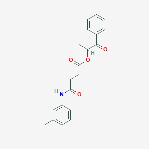molecular formula C21H23NO4 B410969 1-Methyl-2-oxo-2-phenylethyl 4-(3,4-dimethylanilino)-4-oxobutanoate 
