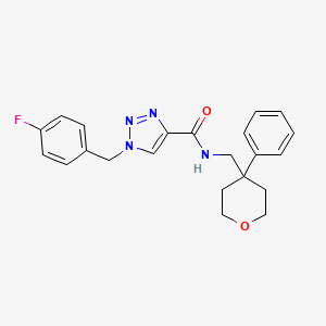 molecular formula C22H23FN4O2 B4109702 1-(4-fluorobenzyl)-N-[(4-phenyltetrahydro-2H-pyran-4-yl)methyl]-1H-1,2,3-triazole-4-carboxamide 