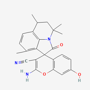 2-amino-7-hydroxy-4',4',6',9'-tetramethyl-2'-oxo-5',6'-dihydro-4'H-spiro[chromene-4,1'-pyrrolo[3,2,1-ij]quinoline]-3-carbonitrile