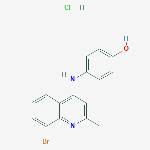 molecular formula C16H14BrClN2O B4109729 4-[(8-bromo-2-methyl-4-quinolinyl)amino]phenol hydrochloride 