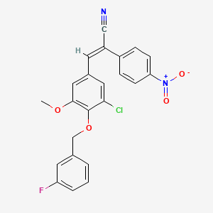 molecular formula C23H16ClFN2O4 B4109739 3-{3-chloro-4-[(3-fluorobenzyl)oxy]-5-methoxyphenyl}-2-(4-nitrophenyl)acrylonitrile 