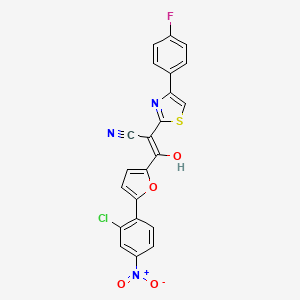 molecular formula C22H11ClFN3O4S B4109746 3-[5-(2-chloro-4-nitrophenyl)-2-furyl]-2-[4-(4-fluorophenyl)-1,3-thiazol-2-yl]-3-hydroxyacrylonitrile 