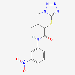 molecular formula C12H14N6O3S B4109753 2-[(1-methyl-1H-tetrazol-5-yl)thio]-N-(3-nitrophenyl)butanamide 