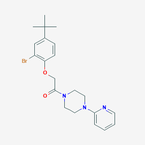 molecular formula C21H26BrN3O2 B4109765 1-[(2-bromo-4-tert-butylphenoxy)acetyl]-4-(2-pyridinyl)piperazine 