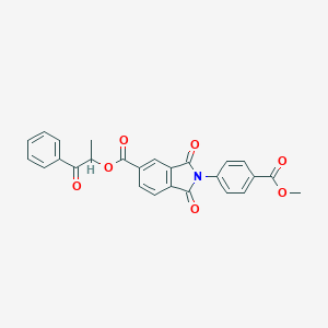 molecular formula C26H19NO7 B410977 1-Methyl-2-oxo-2-phenylethyl 2-[4-(methoxycarbonyl)phenyl]-1,3-dioxo-5-isoindolinecarboxylate 