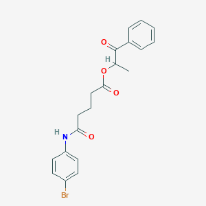 1-Methyl-2-oxo-2-phenylethyl 5-(4-bromoanilino)-5-oxopentanoate