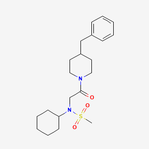 molecular formula C21H32N2O3S B4109801 N-[2-(4-benzyl-1-piperidinyl)-2-oxoethyl]-N-cyclohexylmethanesulfonamide 