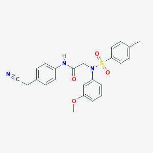 molecular formula C24H23N3O4S B410981 N-[4-(cyanomethyl)phenyl]-2-{3-methoxy[(4-methylphenyl)sulfonyl]anilino}acetamide 