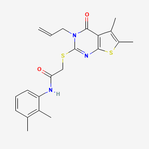molecular formula C21H23N3O2S2 B4109825 2-[(3-allyl-5,6-dimethyl-4-oxo-3,4-dihydrothieno[2,3-d]pyrimidin-2-yl)thio]-N-(2,3-dimethylphenyl)acetamide 
