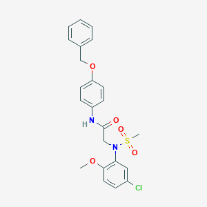 molecular formula C23H23ClN2O5S B410983 N-[4-(benzyloxy)phenyl]-2-[5-chloro-2-methoxy(methylsulfonyl)anilino]acetamide 