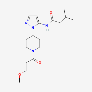 molecular formula C17H28N4O3 B4109861 N-{1-[1-(3-methoxypropanoyl)-4-piperidinyl]-1H-pyrazol-5-yl}-3-methylbutanamide 