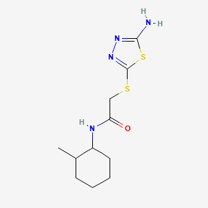 molecular formula C11H18N4OS2 B4109868 2-[(5-amino-1,3,4-thiadiazol-2-yl)thio]-N-(2-methylcyclohexyl)acetamide 