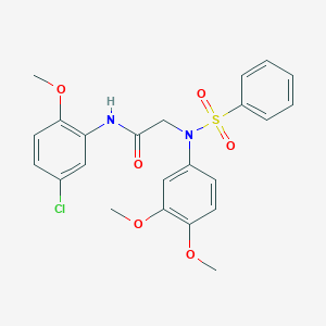 molecular formula C23H23ClN2O6S B410987 N-(5-chloro-2-methoxyphenyl)-2-[3,4-dimethoxy(phenylsulfonyl)anilino]acetamide 
