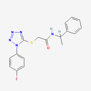 2-{[1-(4-fluorophenyl)-1H-tetrazol-5-yl]thio}-N-(1-phenylethyl)acetamide