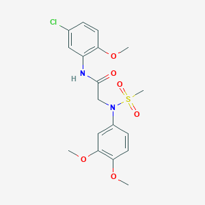 N-(5-chloro-2-methoxyphenyl)-2-[3,4-dimethoxy(methylsulfonyl)anilino]acetamide
