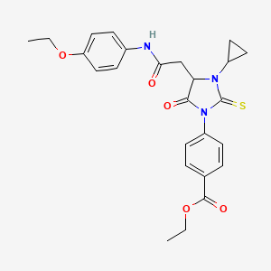 ethyl 4-(3-cyclopropyl-4-{2-[(4-ethoxyphenyl)amino]-2-oxoethyl}-5-oxo-2-thioxo-1-imidazolidinyl)benzoate