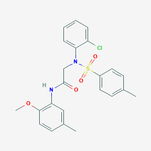 molecular formula C23H23ClN2O4S B410993 2-{2-chloro[(4-methylphenyl)sulfonyl]anilino}-N-(2-methoxy-5-methylphenyl)acetamide 