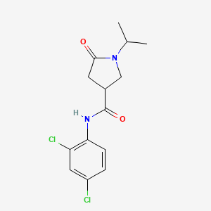 molecular formula C14H16Cl2N2O2 B4109952 N-(2,4-dichlorophenyl)-1-isopropyl-5-oxo-3-pyrrolidinecarboxamide 