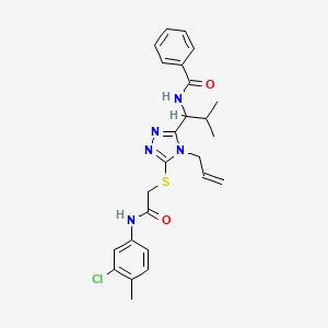 molecular formula C25H28ClN5O2S B4109969 N-{1-[4-allyl-5-({2-[(3-chloro-4-methylphenyl)amino]-2-oxoethyl}thio)-4H-1,2,4-triazol-3-yl]-2-methylpropyl}benzamide 