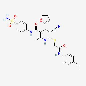 N-[4-(aminosulfonyl)phenyl]-5-cyano-6-({2-[(4-ethylphenyl)amino]-2-oxoethyl}thio)-4-(2-furyl)-2-methyl-1,4-dihydro-3-pyridinecarboxamide