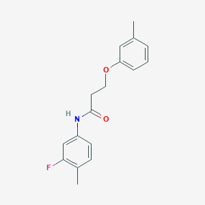 molecular formula C17H18FNO2 B410999 N-(3-fluoro-4-methylphenyl)-3-(3-methylphenoxy)propanamide 