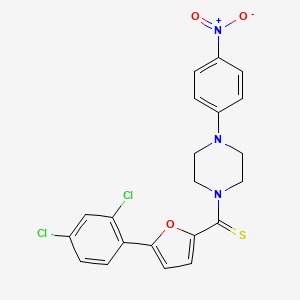 molecular formula C21H17Cl2N3O3S B4110033 1-{[5-(2,4-dichlorophenyl)-2-furyl]carbonothioyl}-4-(4-nitrophenyl)piperazine 