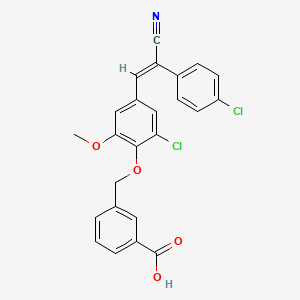 molecular formula C24H17Cl2NO4 B4110041 3-({2-chloro-4-[2-(4-chlorophenyl)-2-cyanovinyl]-6-methoxyphenoxy}methyl)benzoic acid 