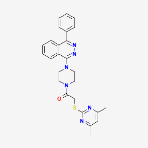 1-(4-{[(4,6-dimethyl-2-pyrimidinyl)thio]acetyl}-1-piperazinyl)-4-phenylphthalazine