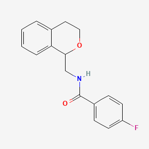 N-(3,4-dihydro-1H-isochromen-1-ylmethyl)-4-fluorobenzamide